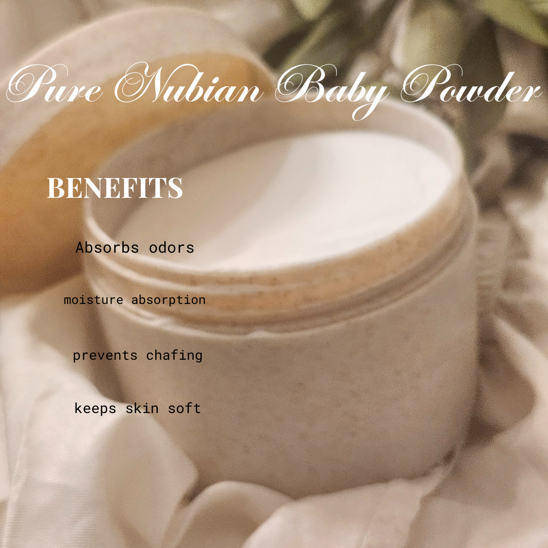 Handcrafted pure Nubian baby powder