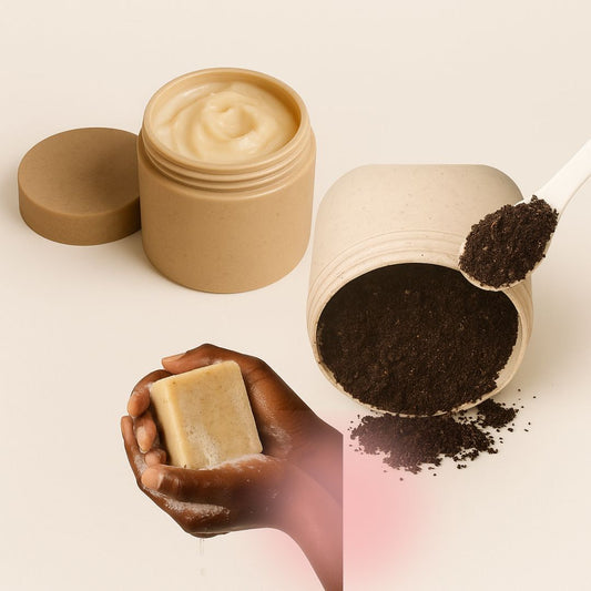 Fade Dark Spots Bundle – Carrot Soap, Coffee Scrub & Shea Body Butter for Even-Toned, Radiant Skin